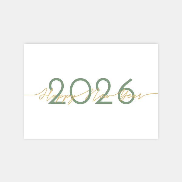 Personalisierte Happy New Year-Kalligrafie-Grußkarte