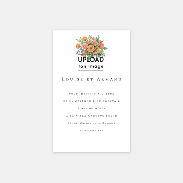 Watercolor wedding invitation card