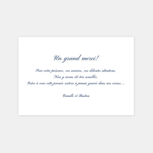 Classic wedding thank you card