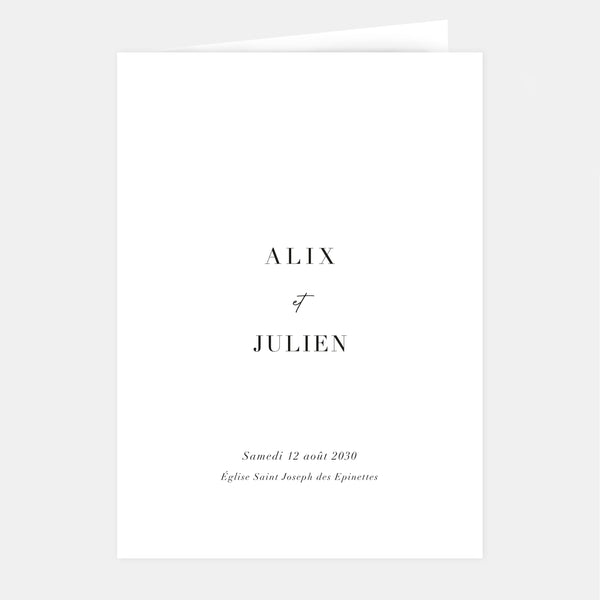 Modern discreet wedding booklet cover