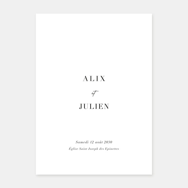 Discreet modern wedding booklet - 8 pages + cover