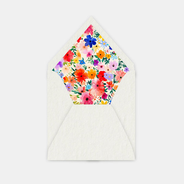 Doublure enveloppe carrée jardin de couleurs
