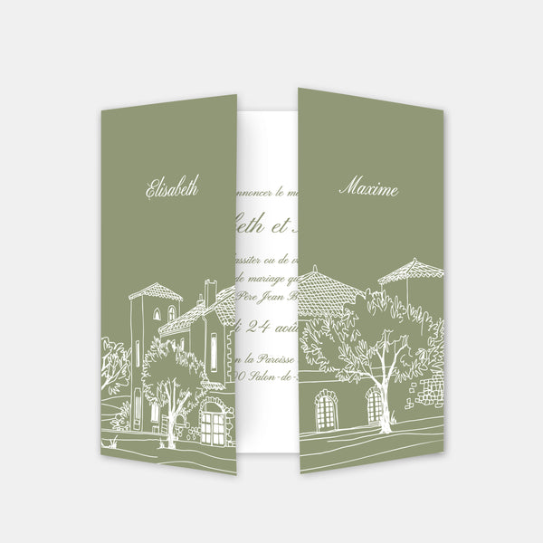 Beautiful home wedding invitation