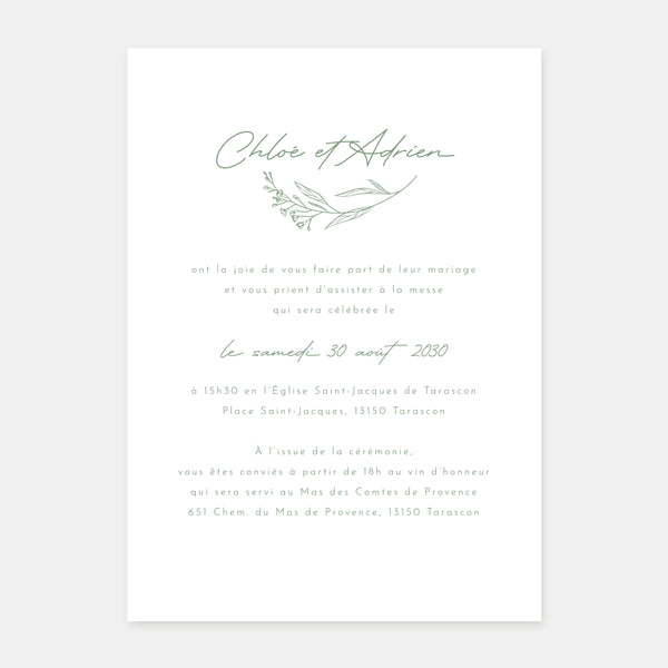 Klassische rustikale Hochzeitseinladung