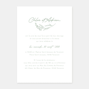 Faire-part de mariage champêtre classique
