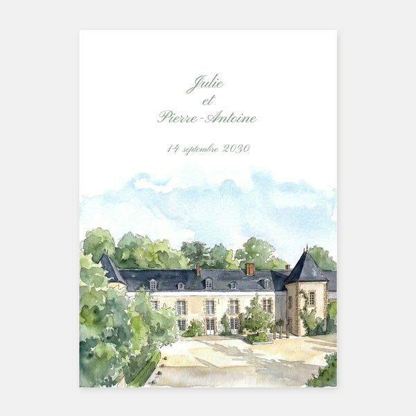 Hochzeitskarte Gutshof Quincampoix