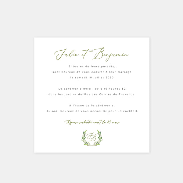 Hochzeitseinladungsmonogrammlaub