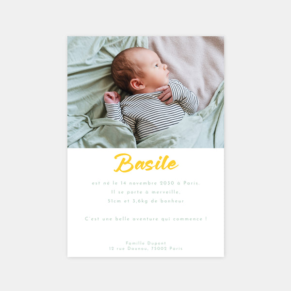Pop lines birth announcement