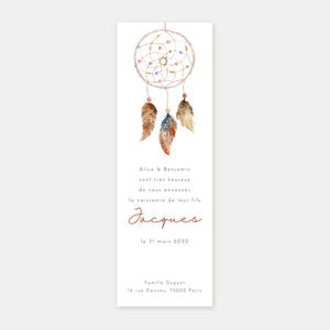 Dreamcatcher birth announcement