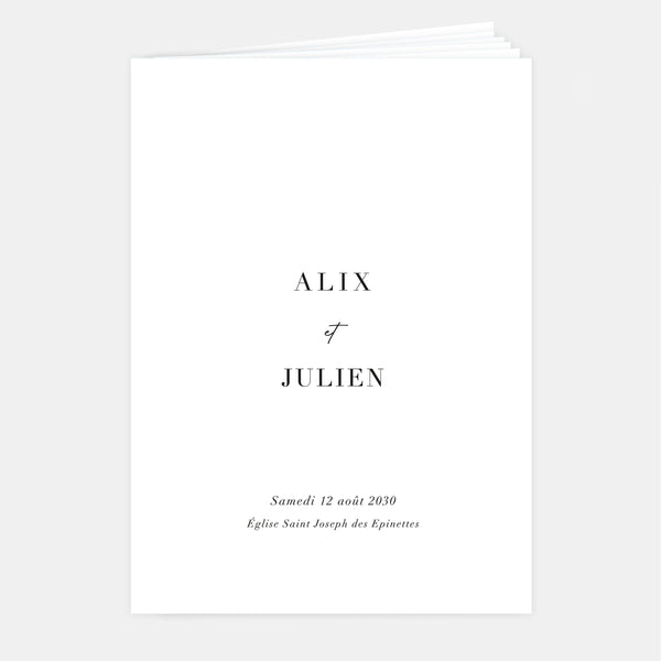 Discreet modern wedding booklet - 8 pages + cover