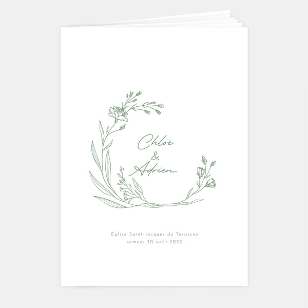 Livret de mariage champêtre classique - 8 pages + couverture