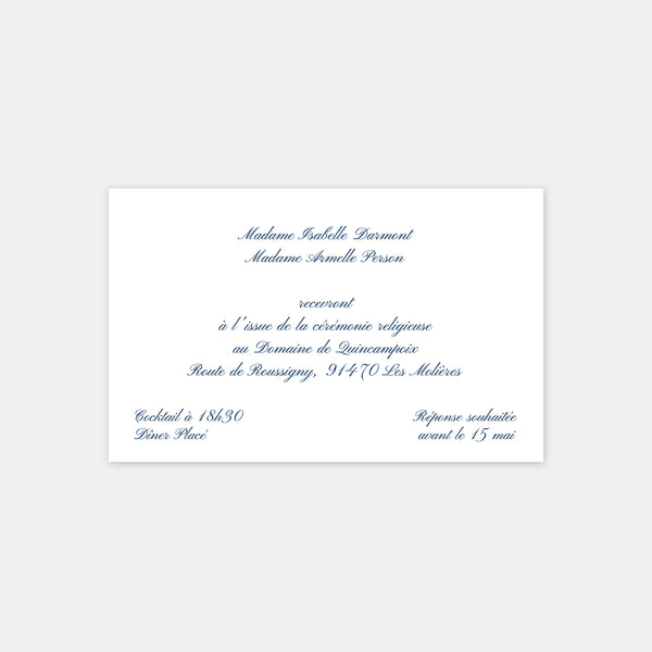 Classic wedding invitation card