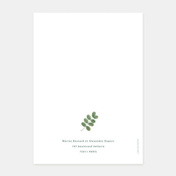 Wedding invitation sprig of wild flowers