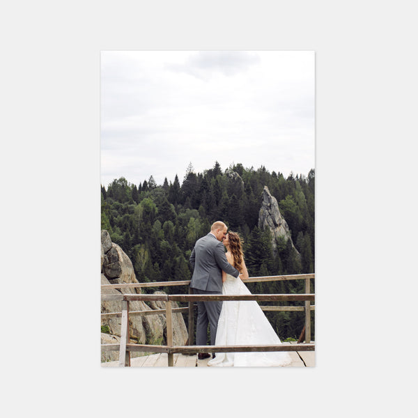 Danksagungskarte für die Aquarellhochzeit in den Bergen