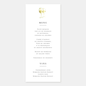 Watercolor Vines Wedding Menu