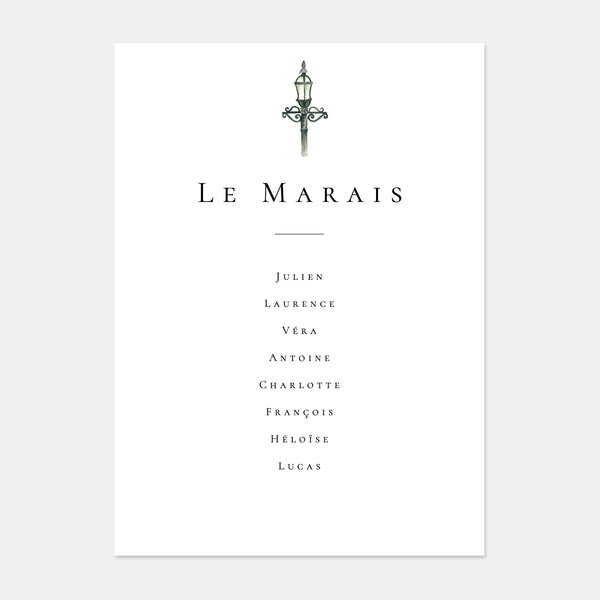 Paris watercolor wedding table plan - 5ex