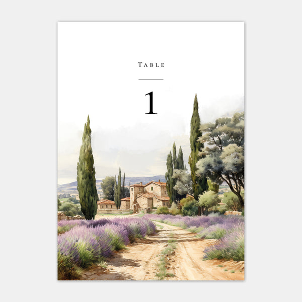 Provence-Aquarell-Hochzeitstischmarke - 5ex