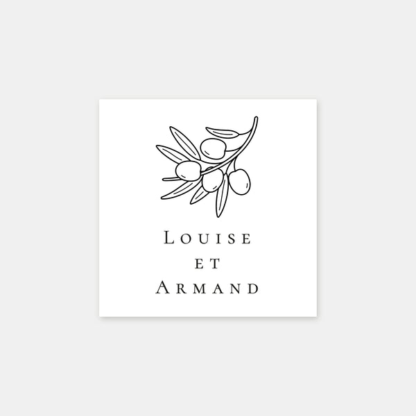 Personalized olive tree stamp
