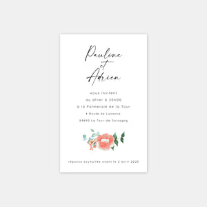 Watercolor bouquet wedding invitation card
