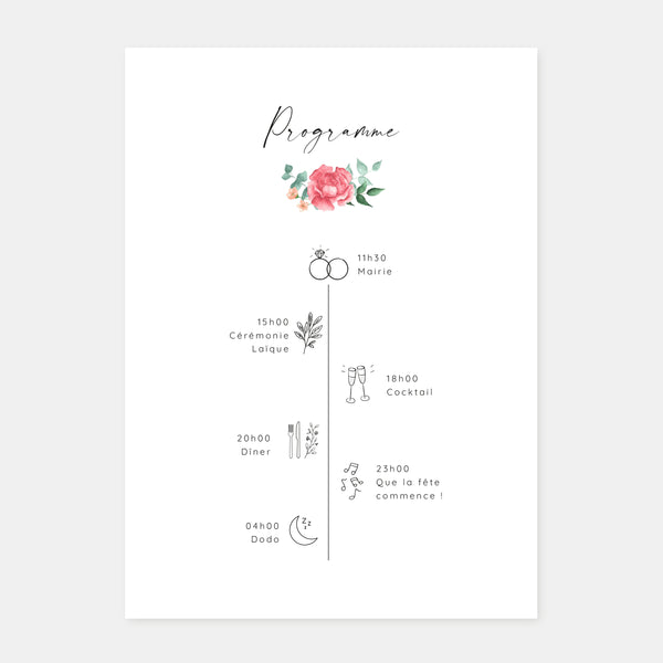 Hochzeitseinladung mit Aquarellstrauß