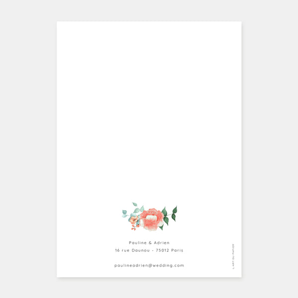 Hochzeitseinladung mit Aquarellstrauß