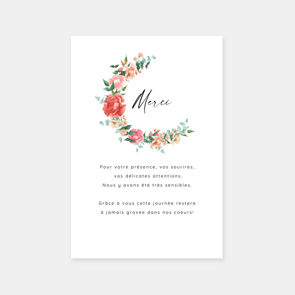 Wedding thank you card watercolor bouquet