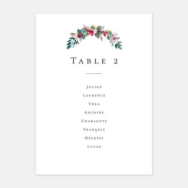 Aquarell-Tischplan für die Südstaaten-Hochzeit – 5 Stück
