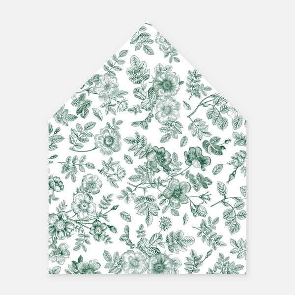 Geblümtes Toile-de-Jouy-Umschlagfutter – 50 Ex