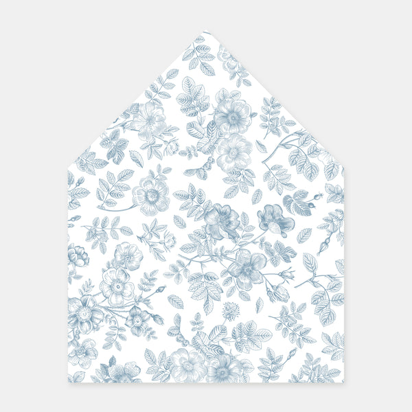 Geblümtes Toile-de-Jouy-Umschlagfutter – 50 Ex