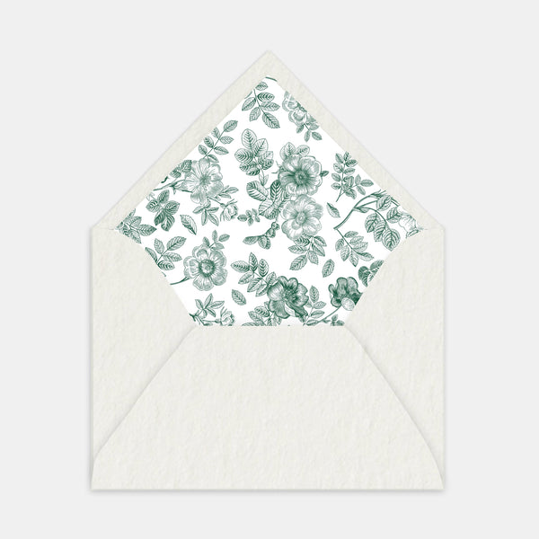Geblümtes Toile-de-Jouy-Umschlagfutter – 50 Ex