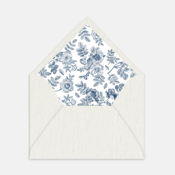 Geblümtes Toile-de-Jouy-Umschlagfutter – 50 Ex
