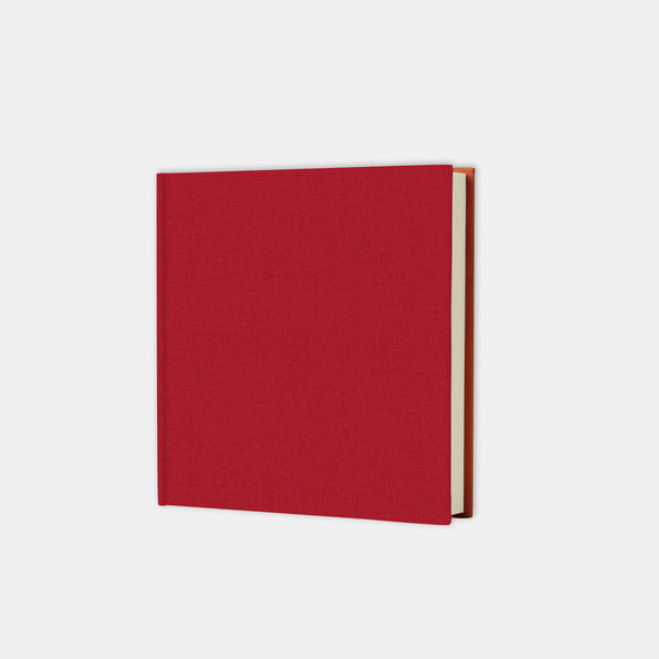 Gästebuch 25x24, rotes Canvas, innen cremefarben