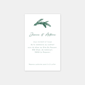 Wedding invitation card mountain engraving