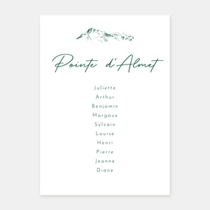 Mountain engraving wedding table plan - 5ex