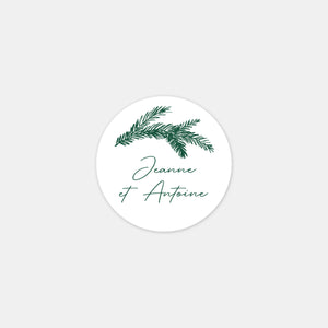Personalized wedding stickers mountain engraving