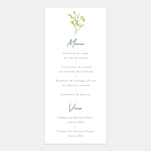 Watercolor sea wedding menu