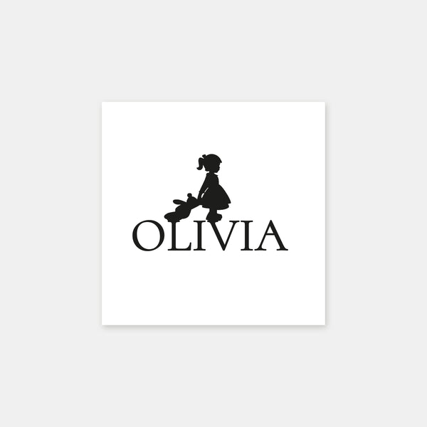 Personalized girl silhouette stamp