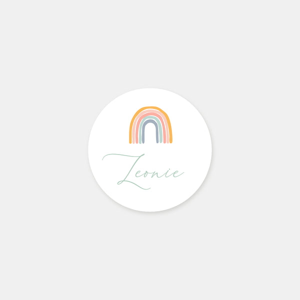Stickers personnalisés naissance arc en ciel - 48ex