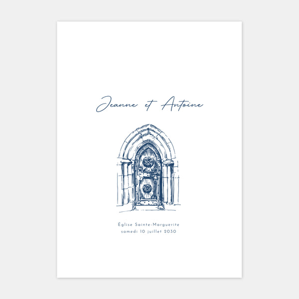Paris engraved wedding booklet