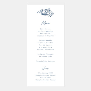 Wedding menu engraving Paris