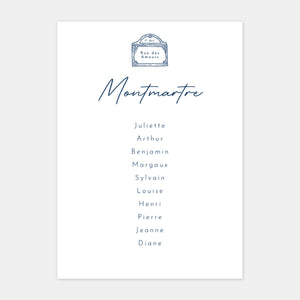 Paris engraved wedding table plan - 5ex