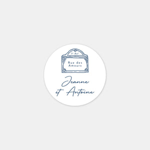 Personalized wedding stickers engraving Paris