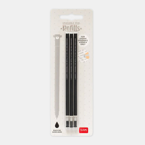 Erasable gel ink pen refills - black