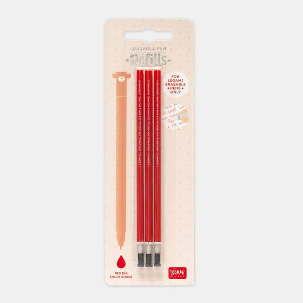 Erasable gel ink pen refills - red