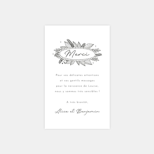 Unicorn baby shower thank you card