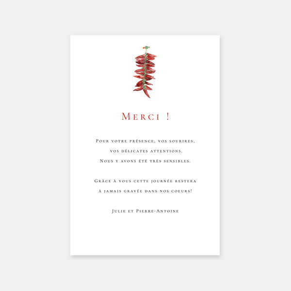 Basque Country wedding thank you card