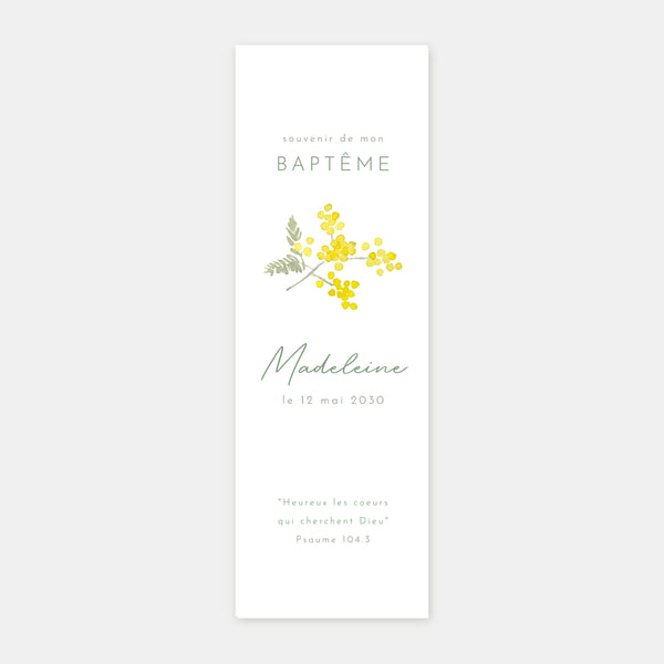 Mimosa baptism bookmark