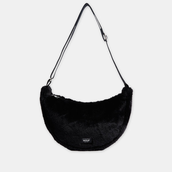 Large teddy crossbody fanny pack - Black Forest
