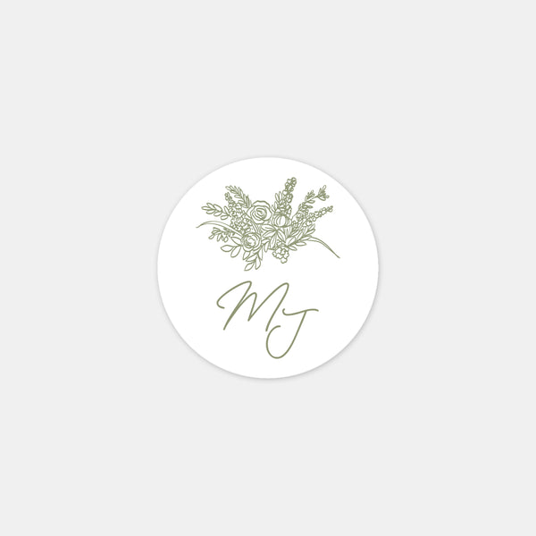 Personalized wedding bouquet stickers