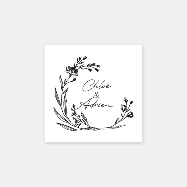 Personalisierter Stempel mit Namen, klassisch-rustikaler Stil
